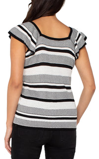 Ruffle Sleeve Sweater Top