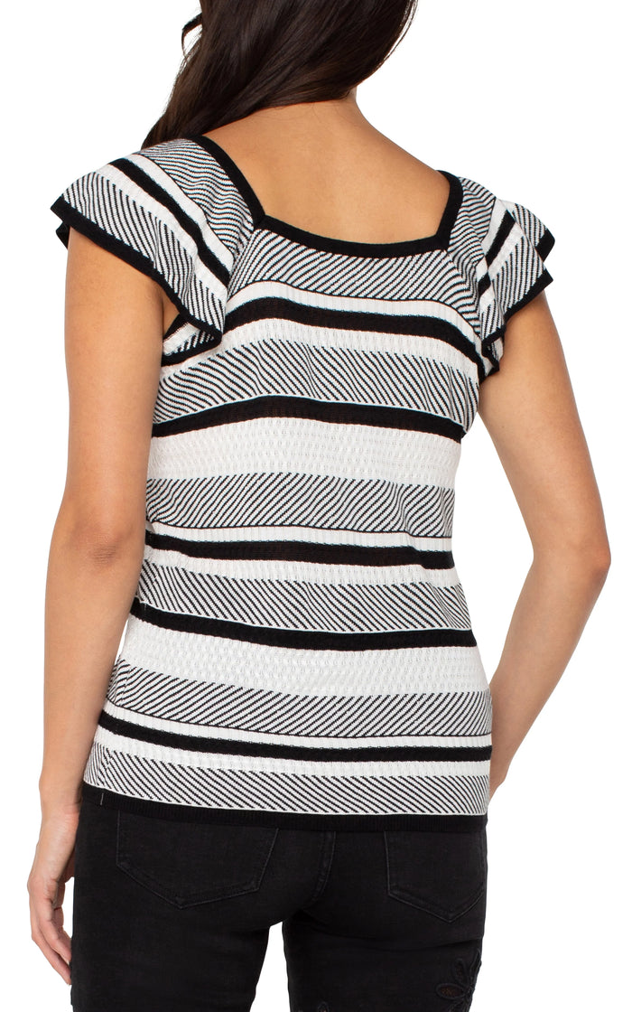 Ruffle Sleeve Sweater Top