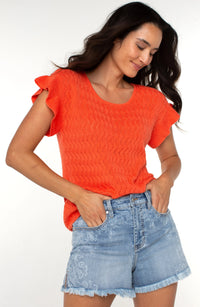Flutter Sleeve Dolman Sweater