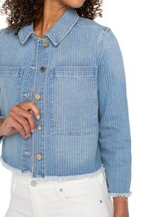 Crop Shacket Sunset Stripe