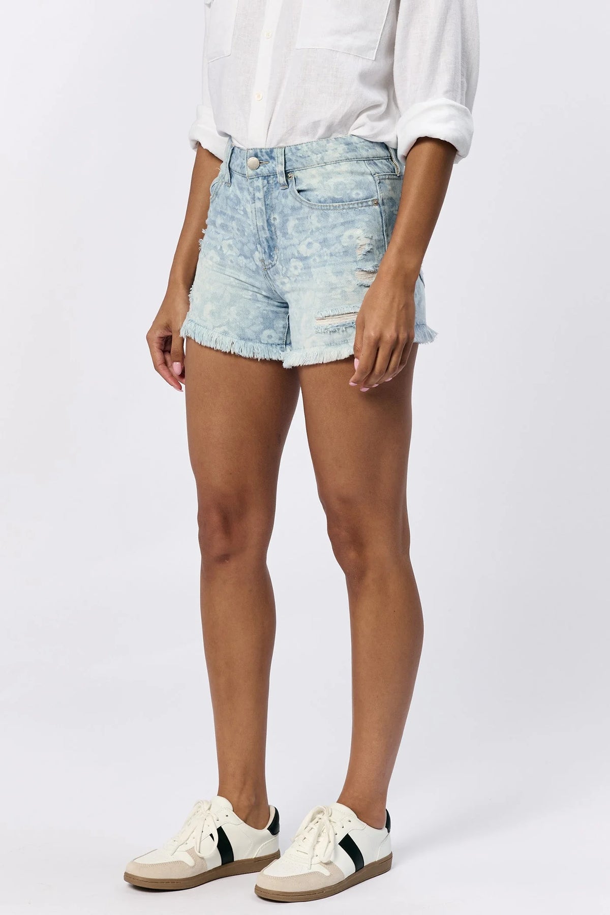 Ivy Denim Short Flora Blue