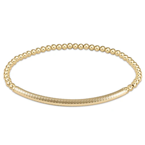 Classic Gold 3mm Bracelet - Bliss Bar Textured