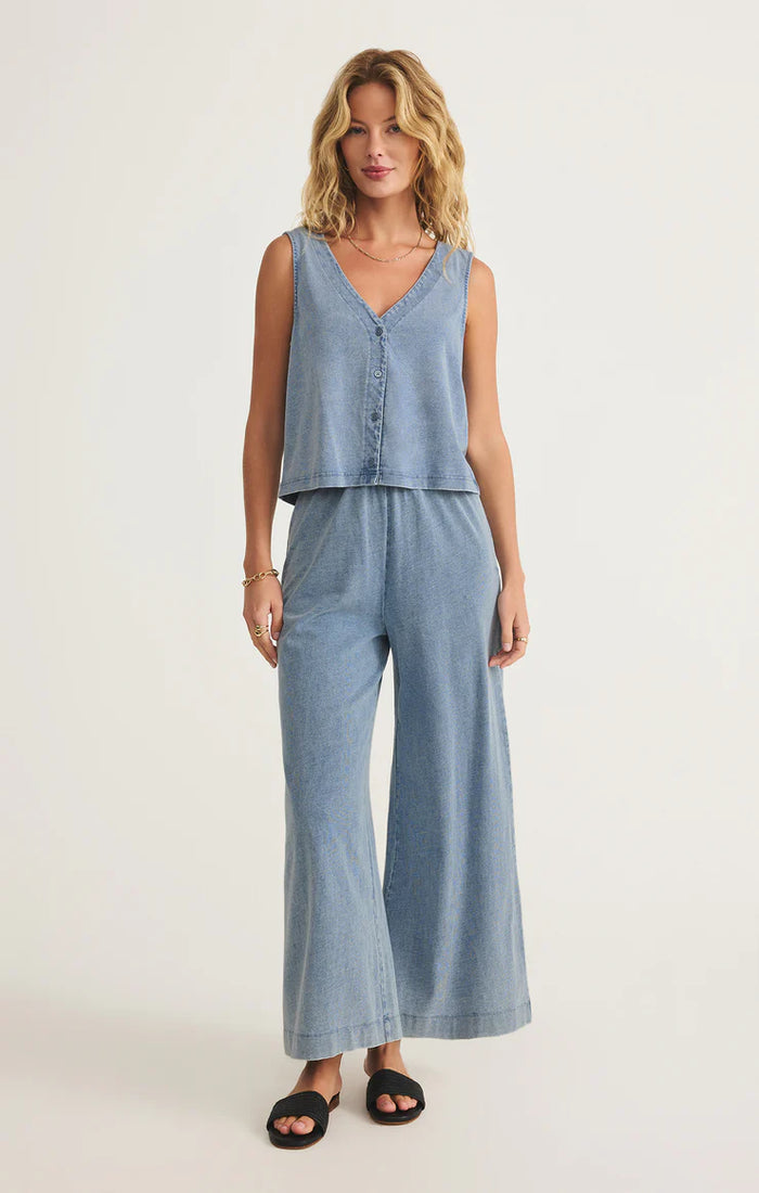 Solace Denim Button Tank