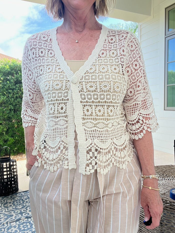 Short Sleeve Lace Bolero