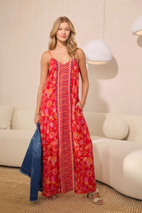 Spaghetti Strap Woven Maxi Dress