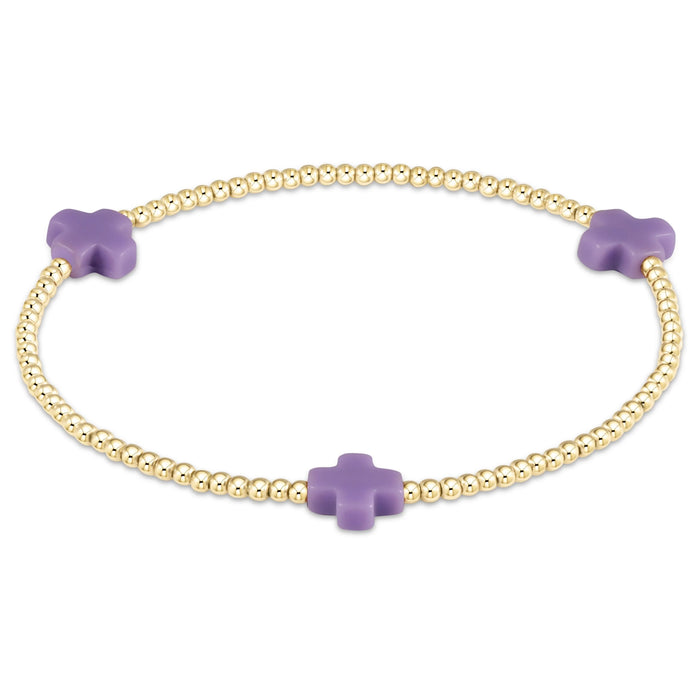 Signature Cross Gold 3mm Bracelet Purple