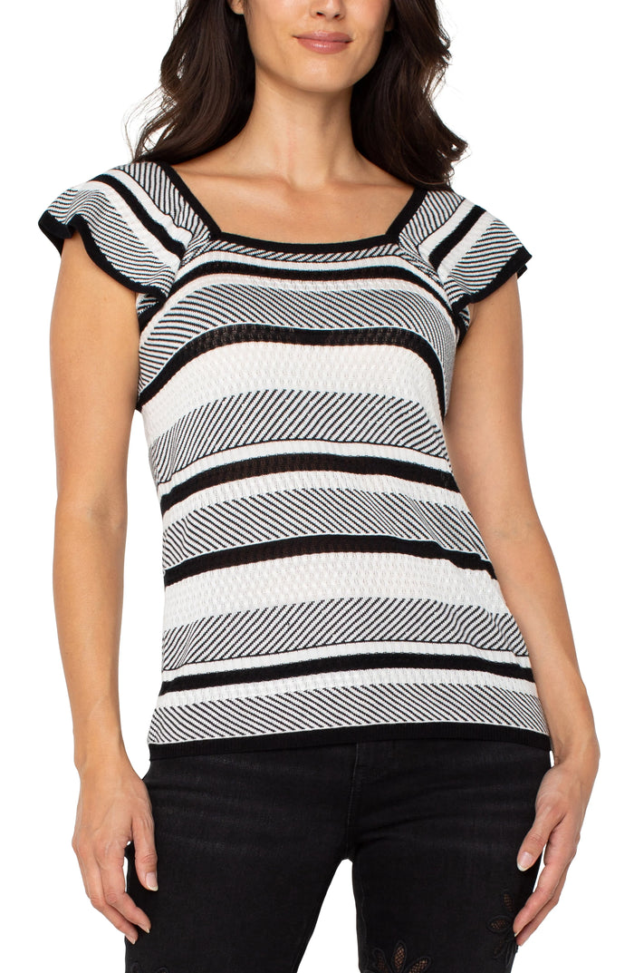 Ruffle Sleeve Sweater Top