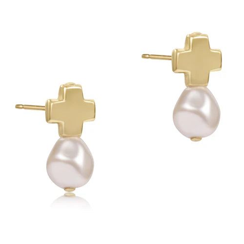 Signature Cross Gold Stud Pearl