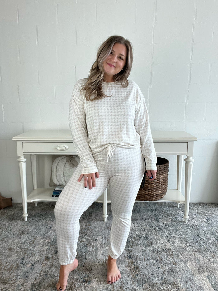 Cozy Houndstooth Joggers