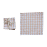 Gingham Cotton Cocktail Napkins