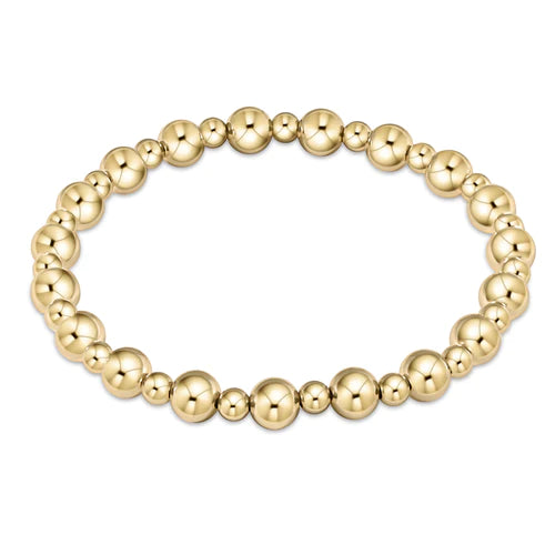 Classic Grateful 6mm Bead Bracelet Gold