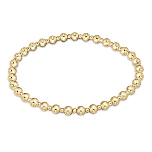 Classic Grateful 4mm Bead Bracelet Gold