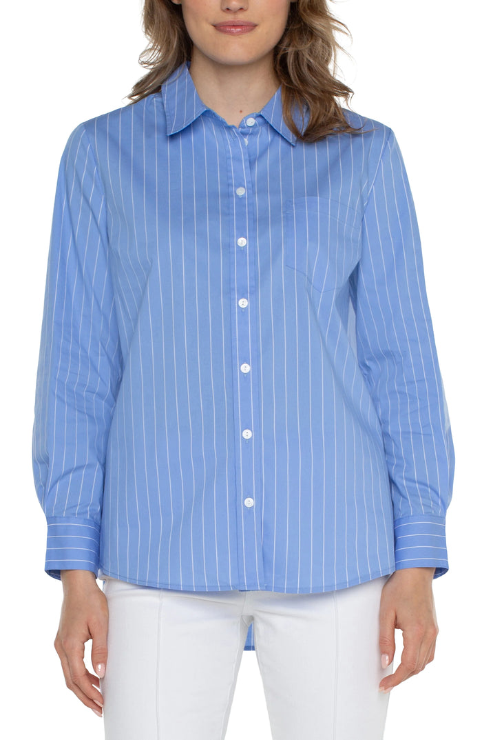 Classic Button Front Poplin Shirt