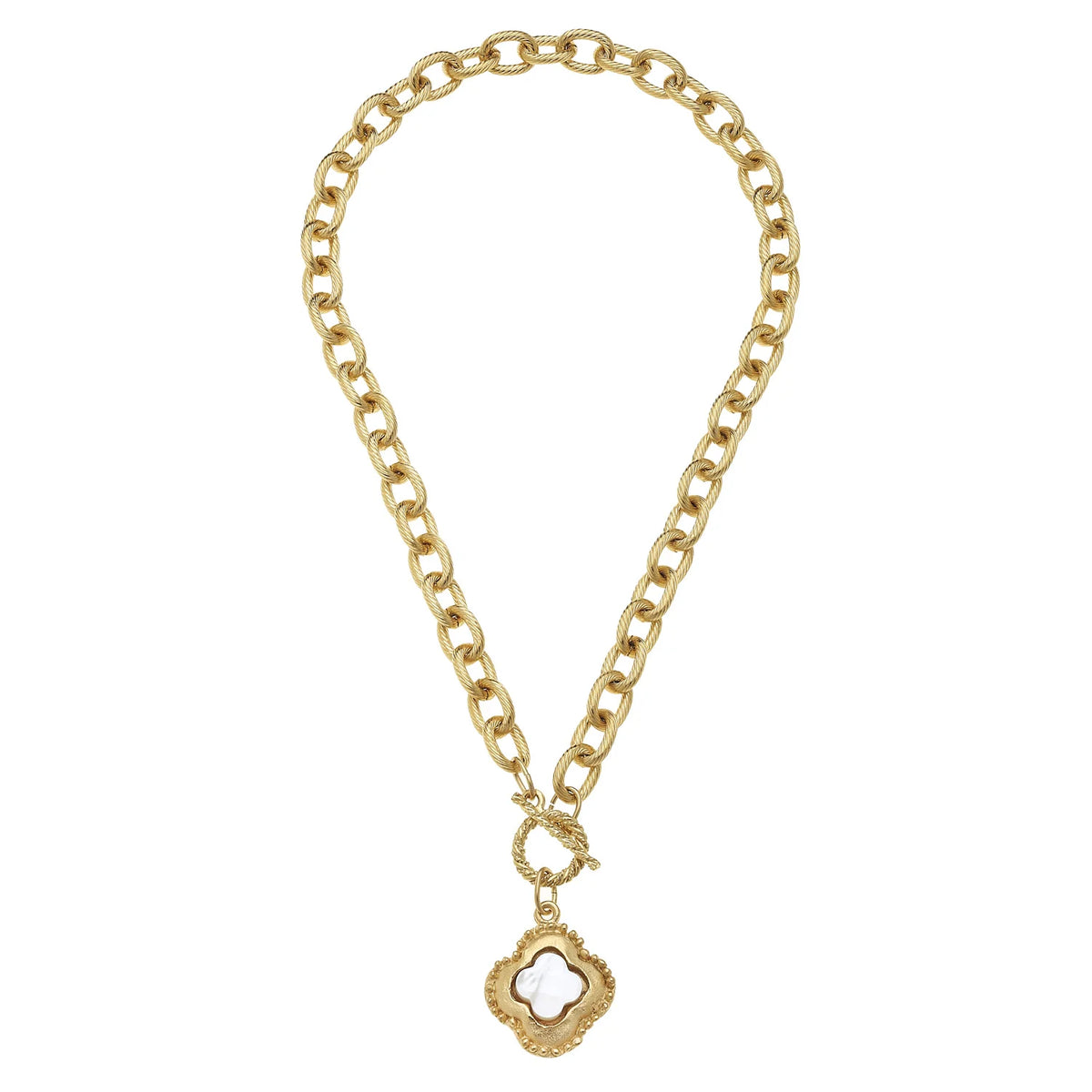 Camellia Clover Toggle Necklace