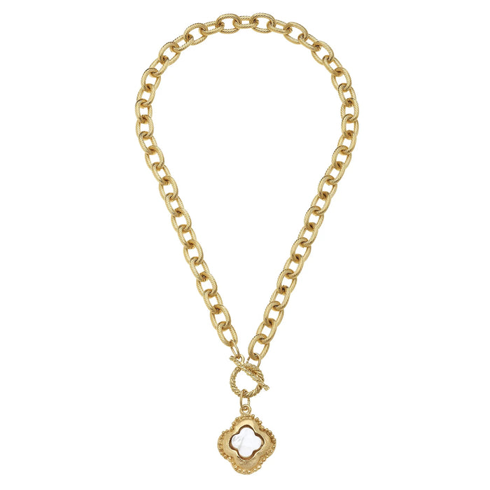 Camellia Clover Toggle Necklace
