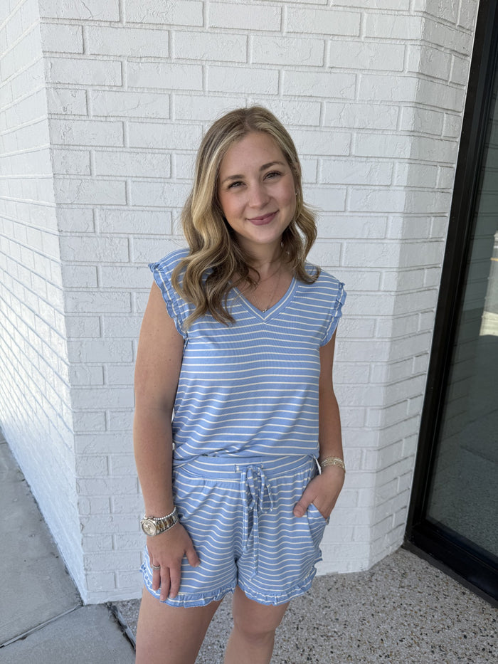 Stripe Ruffle Short