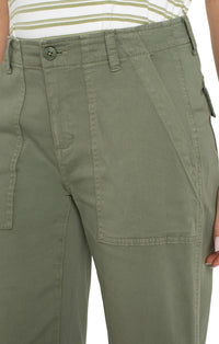 Cargo Wide Leg Crop Martini Olive