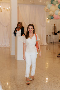 Wrap Front Woven Top W/ Tie