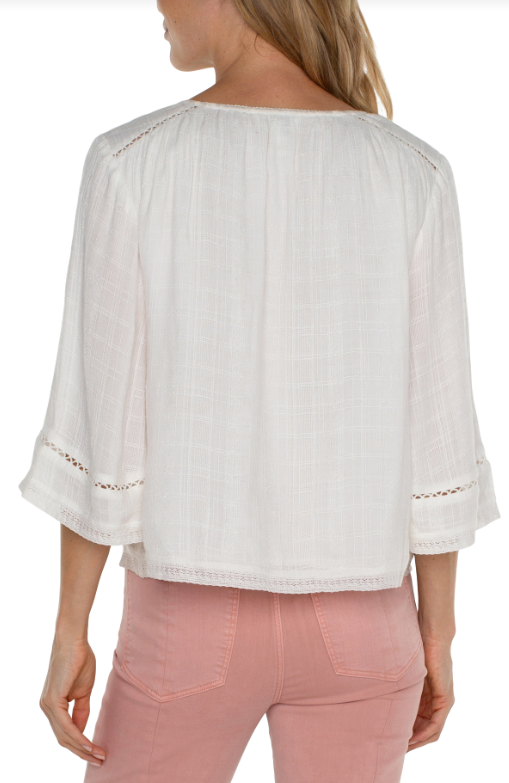 Shirred Woven Tie Top