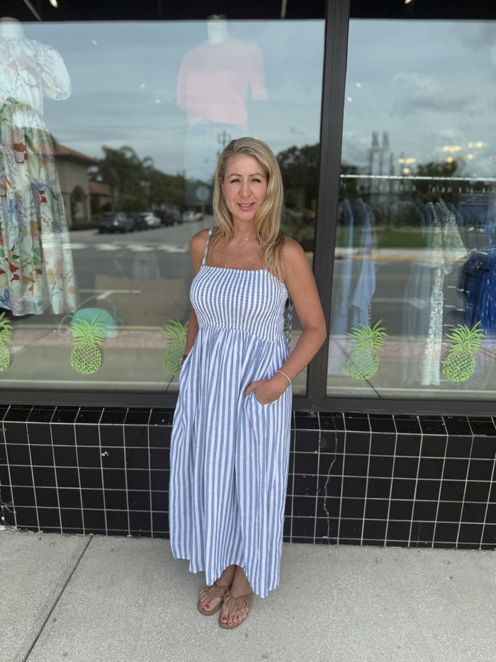 Nadine Striped Midi Dress