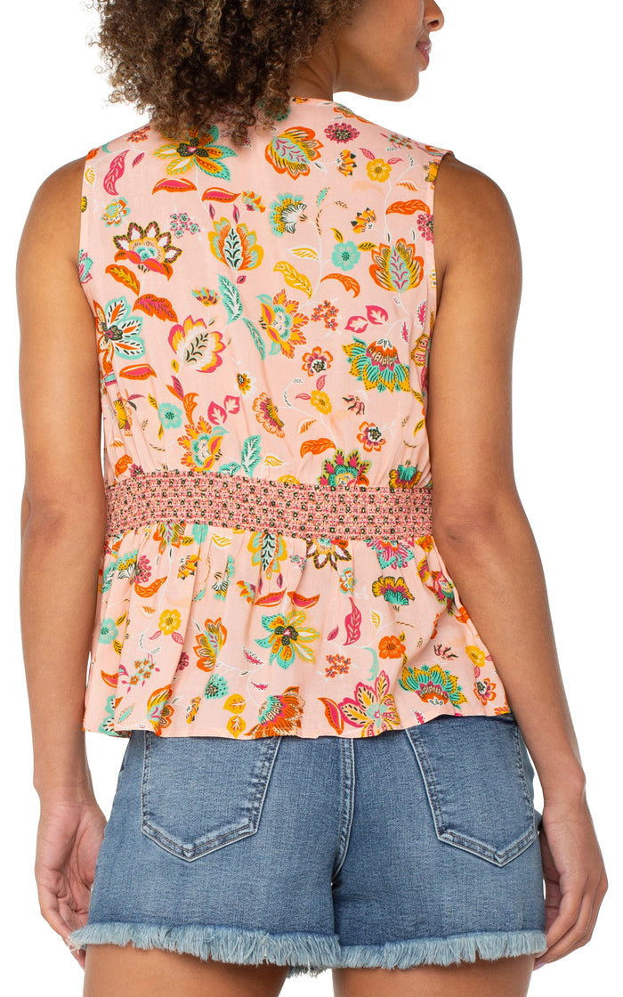 Sleeveless Smocked Top