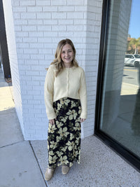 Eda Ren Floral Mesh Maxi Skirt