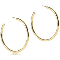 Round Gold 2" Post Hoop - 3mm Smooth