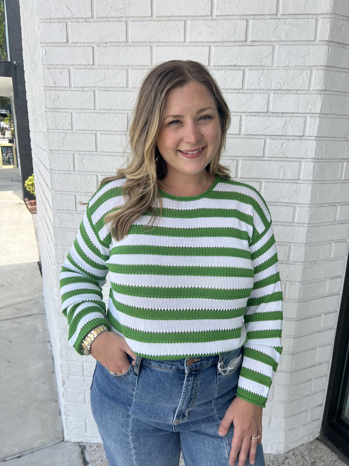 Prado Stripe Pointelle Sweater