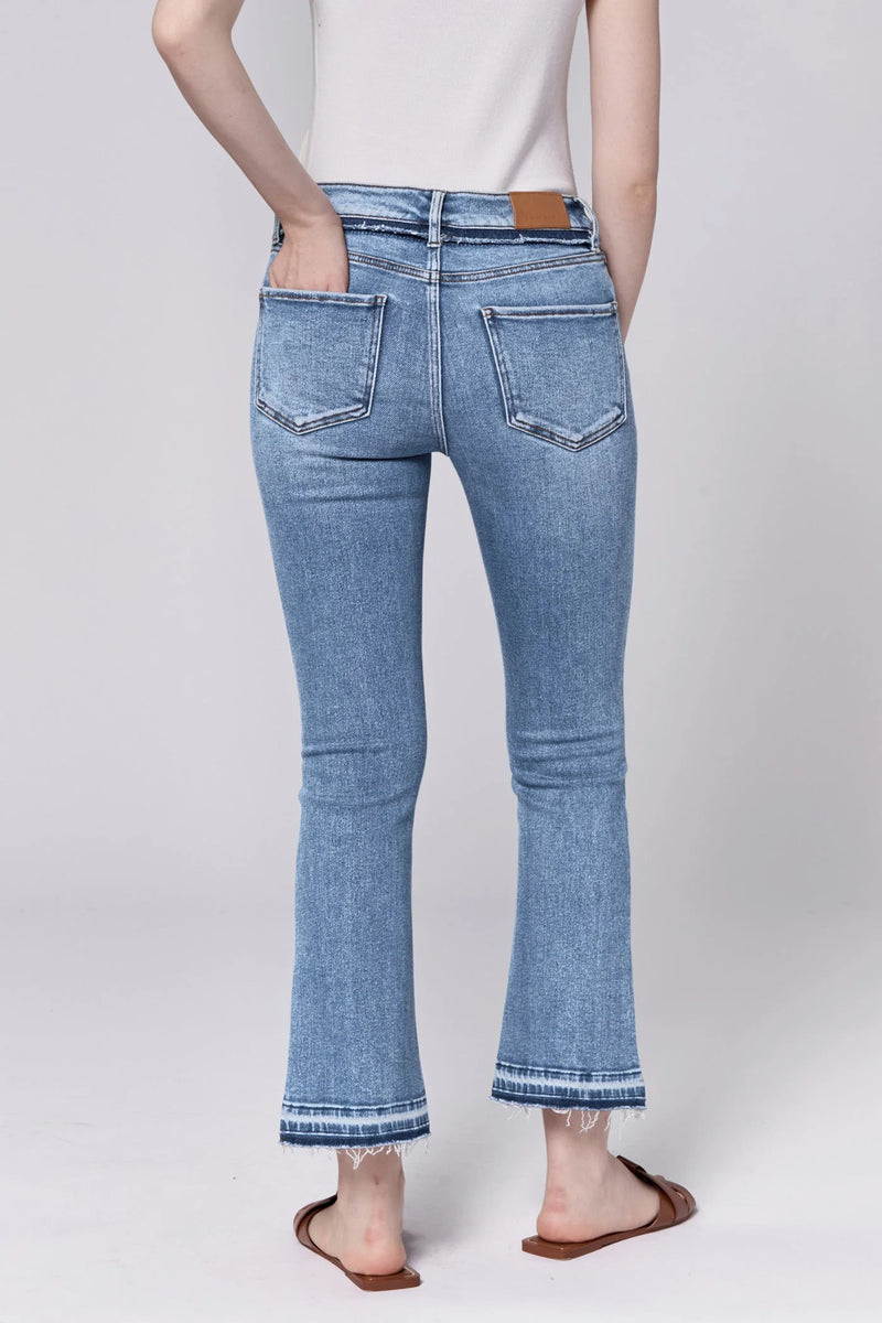 Jeanne Mid Rise Cropped Flare Jeans