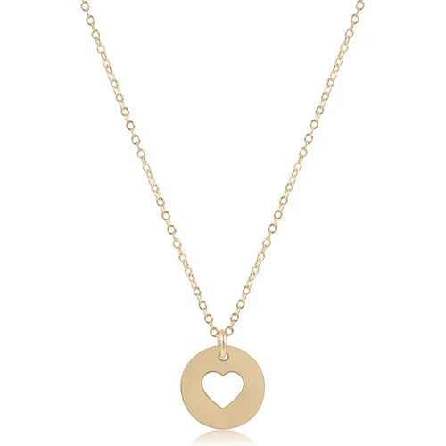 16" Necklace Love Gold Disc