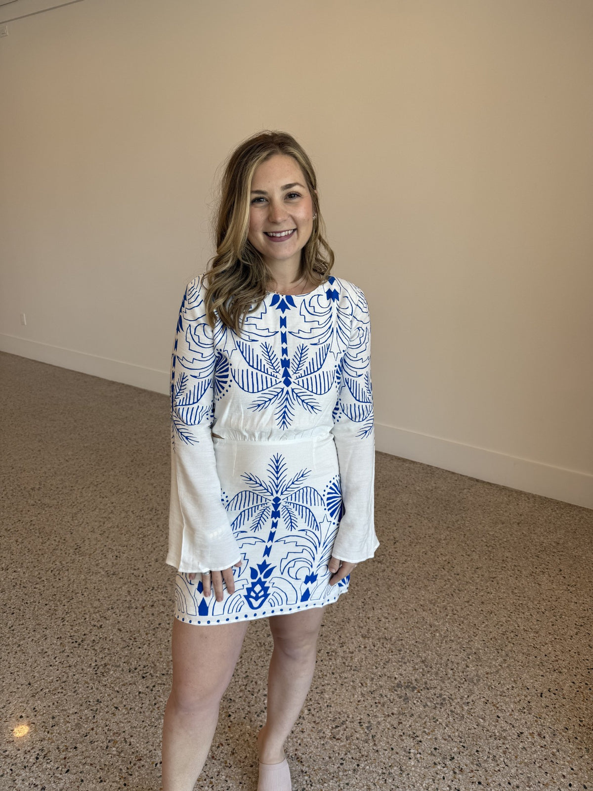 Tahina Palm Mini Dress