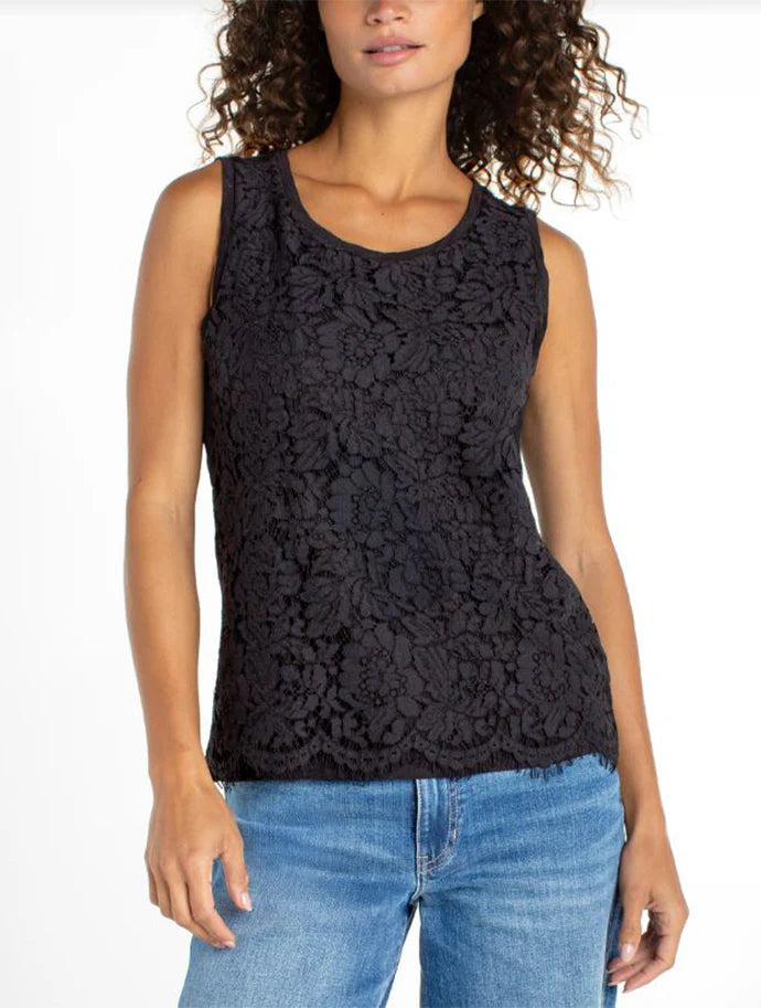 Sleeveless Lace-to-knit Hybrid Top