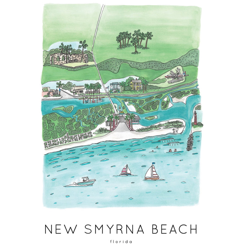 New Smryna Beach Arial Print