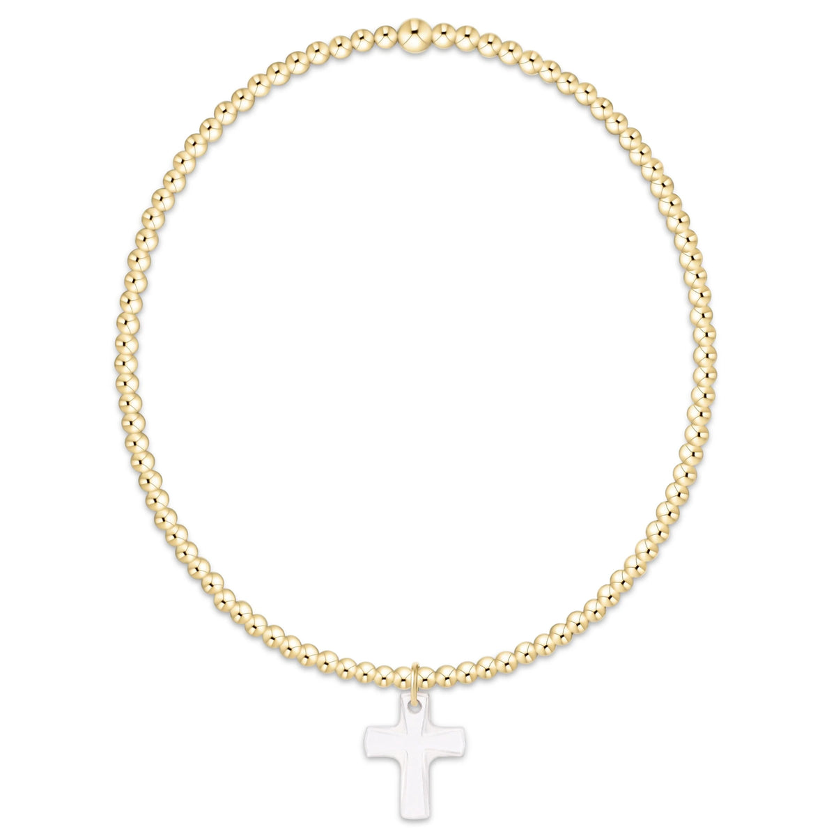 Classic Gold 2mm Bracelet- Blessed Crystal Charm