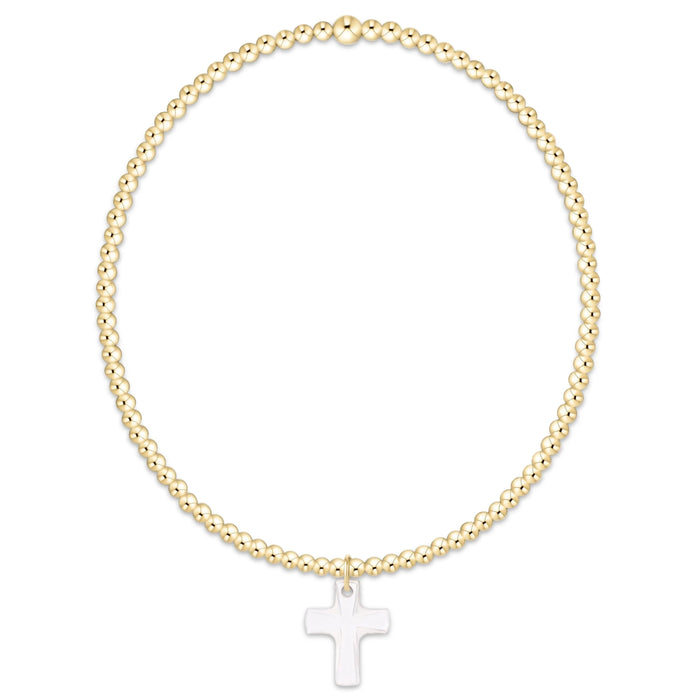 Classic Gold 2mm Bracelet- Blessed Crystal Charm