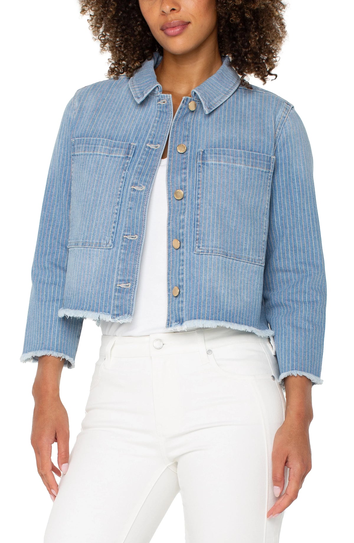 Crop Shacket Sunset Stripe