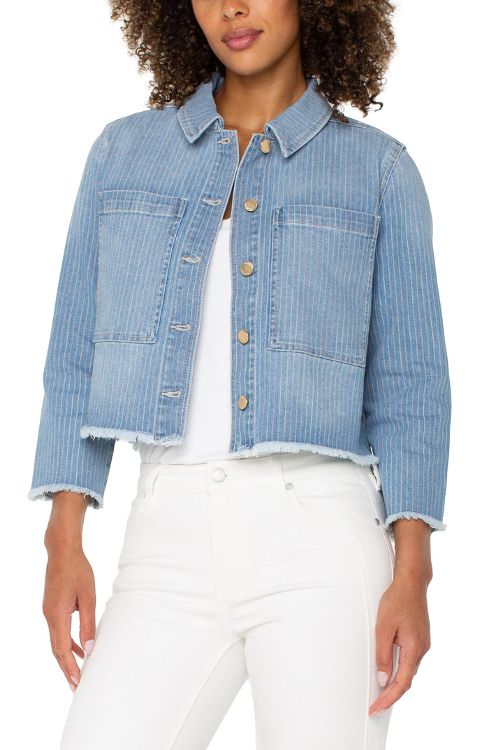 Crop Shacket Sunset Stripe