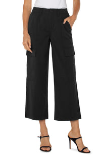 Hi-rise Cargo Crop Straight Dark Navy