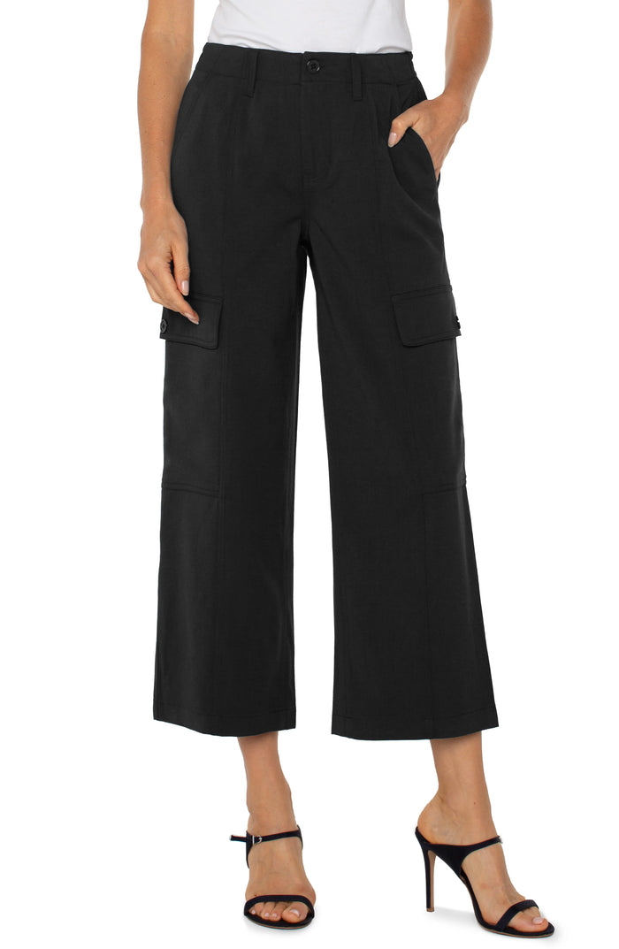 Hi-rise Cargo Crop Straight Dark Navy