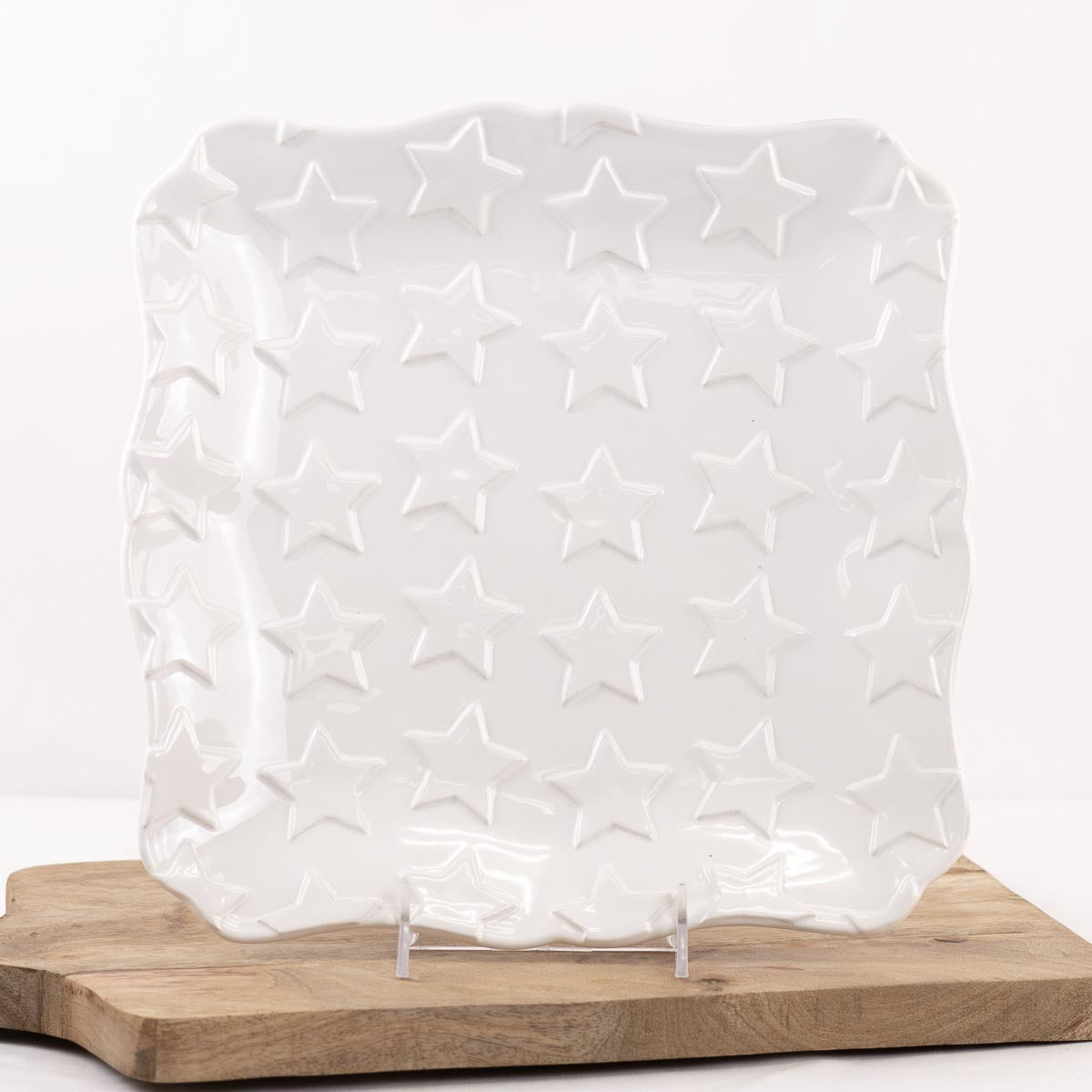 Star Embossed Square Platter