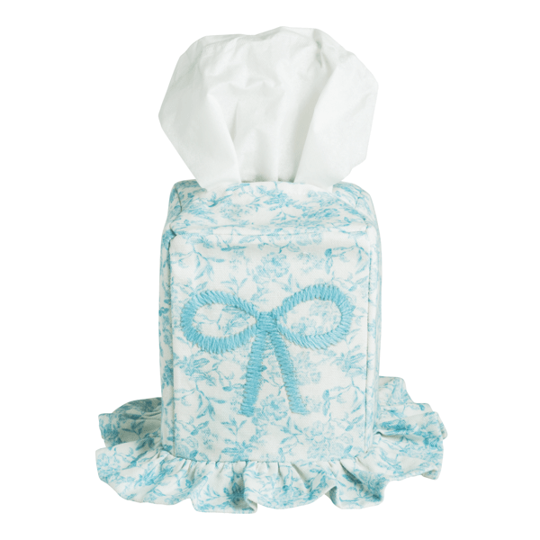Toile Bow Tissue Box Cover