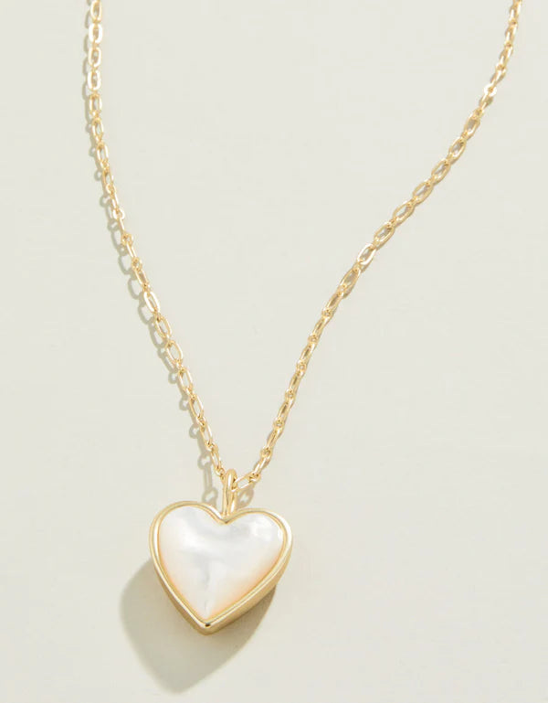 Full Heart Necklace 18" Mother of Pearl