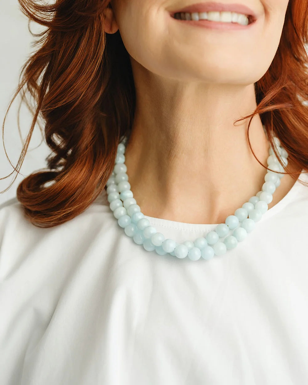 Double Strand Light Blue Necklace