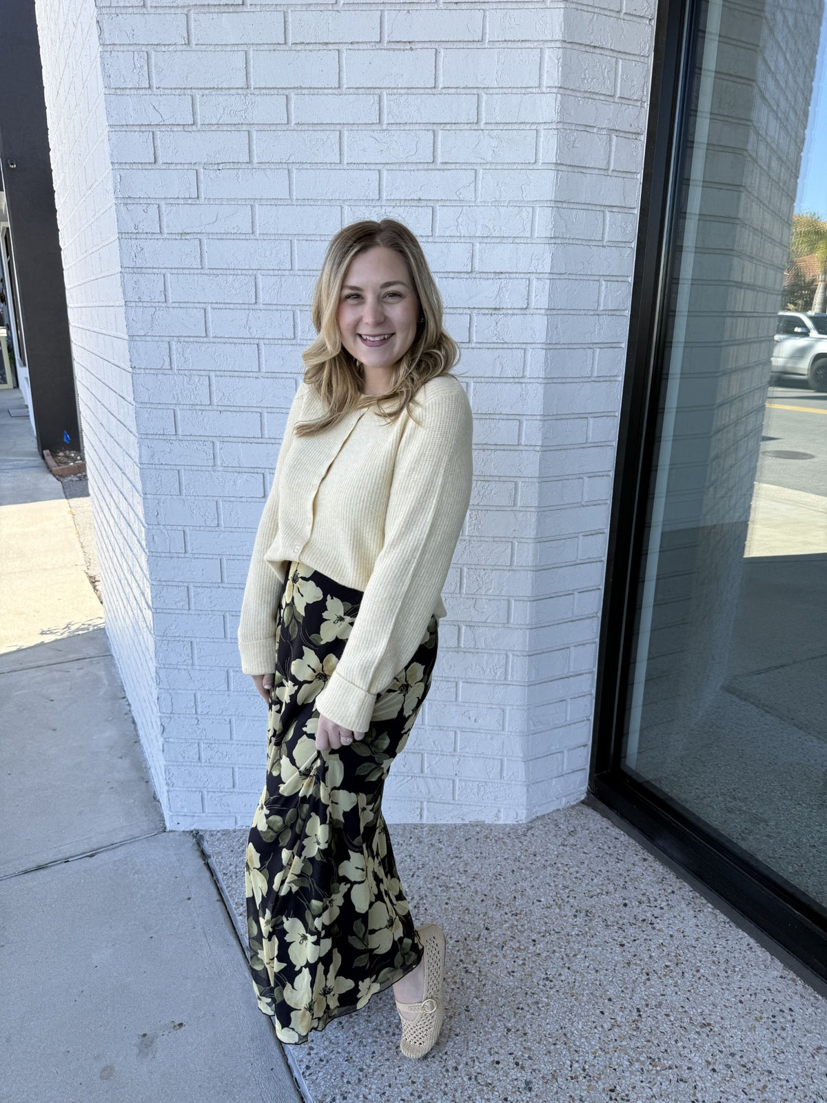 Eda Ren Floral Mesh Maxi Skirt