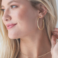 Round Gold 2" Post Hoop - 3mm Smooth