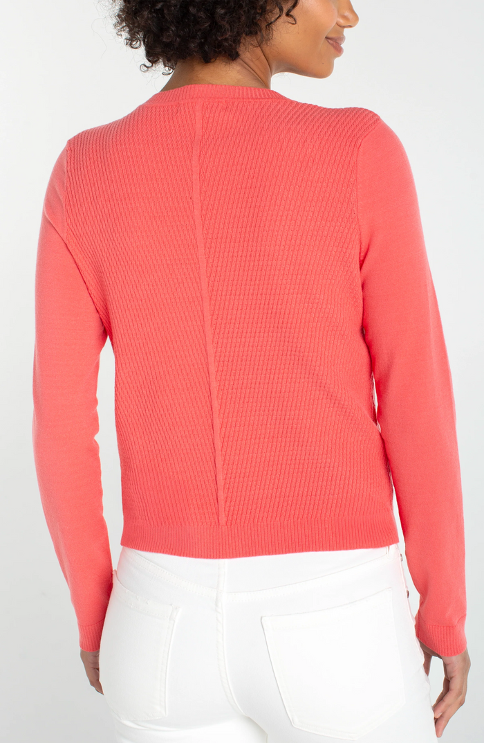 Long Sleeve Crew Neck Sweater Sunset Coral