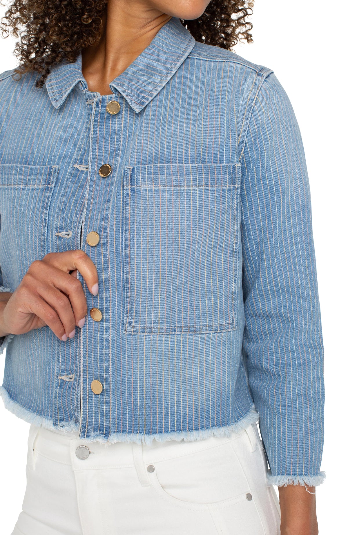 Crop Shacket Sunset Stripe