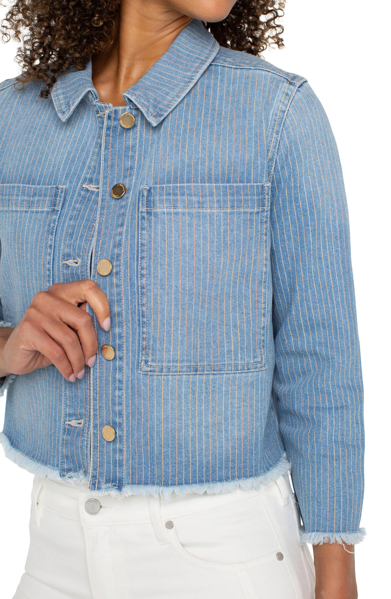 Crop Shacket Sunset Stripe