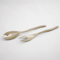 SIERRA MODERN Maia Large Salad Servers (Shiny Gold)