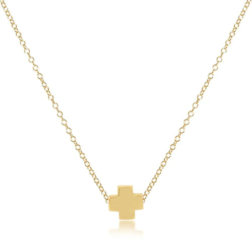 16" Signature Cross Gold Necklace